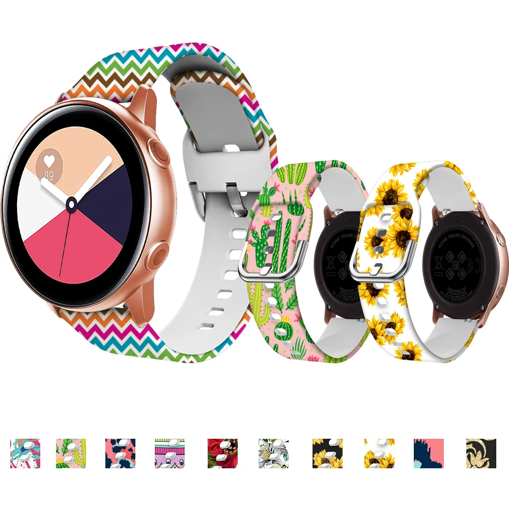 20 мм/22 мм для Samsung Galaxy Watch42 46 мм/Active2 40-44 силиконовый запасной wirststrap шестерни S3