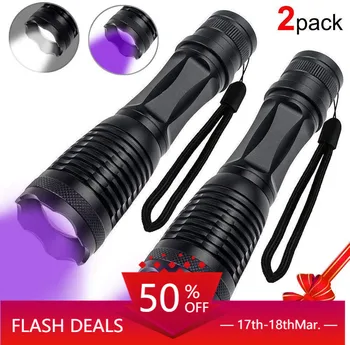 2 Pack Black Light UV Flashlight,2 In 1 LED Tactical Flashlight Handheld Blacklight With Carrying Holster, Ultraviolet Pet Urine
2 Pack Black Light UV Flashlight,2 In 1 LED Tactical Flashlight Handheld Blacklight With Carrying Holster, Ultraviolet Pet Urine