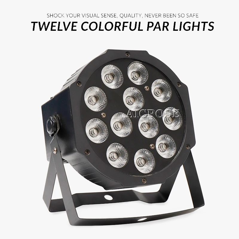 12 шт. Вт светодиодные лампы с бусинами 12x12 прожекторы Par RGBW 4 в 1 плоские Dmx512 для
