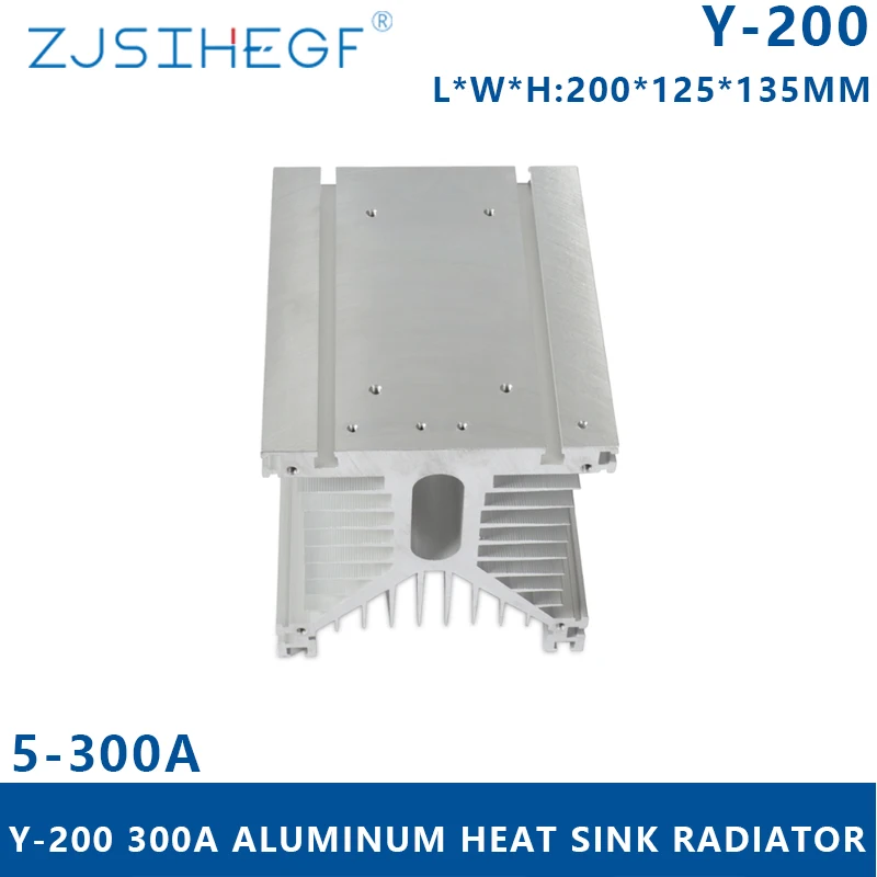 ZJSIHEGF Y type Y-200 L*W*H:200*125*135mm Solid State Relay SSR radiator Heat Dissipator 300A industrial SSR module 
ZJSIHEGF Y type Y-200 L*W*H:200*125*135mm Solid State Relay SSR radiator Heat Dissipator 300A industrial SSR module