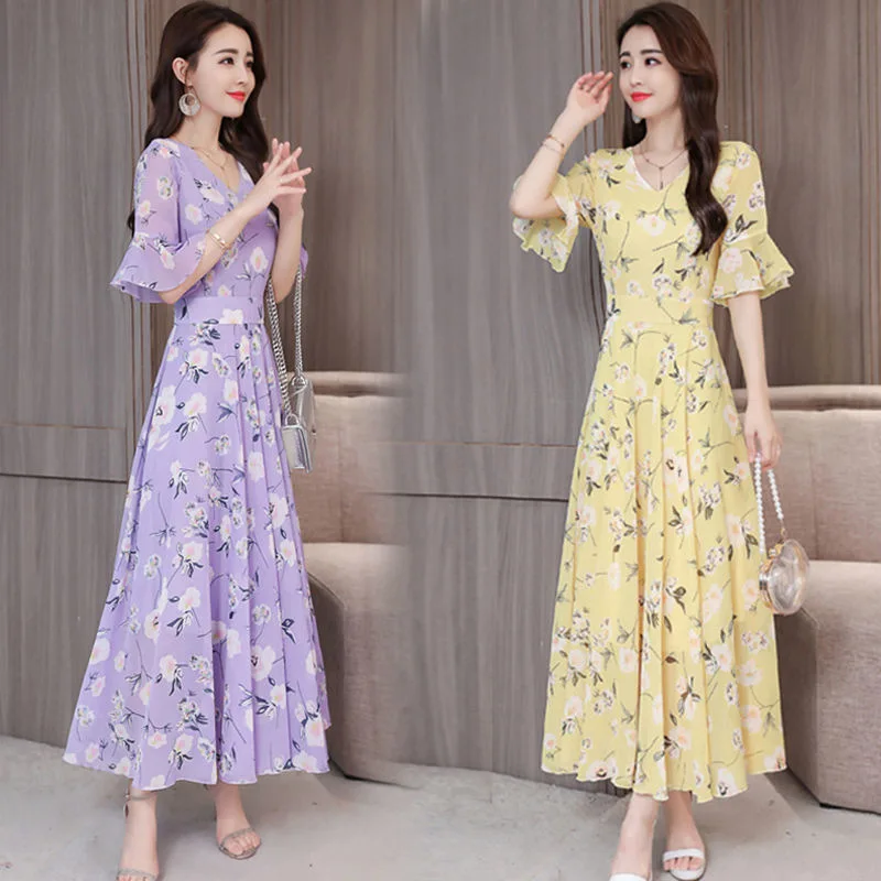 2019 New Style Large Size Dress Women's Korean-style Loose-Fit Slimming Floral Fashion Elegant Mid-length Skirt
2019 New Style Large Size Dress Women's Korean-style Loose-Fit Slimming Floral Fashion Elegant Mid-length Skirt