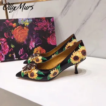 OllyMurs New Genuine Leather Printed Floral Spring Summer Pumps Sexy Pointed Toe Crystal Floral SLip On Pumps Shoes Women
OllyMurs New Genuine Leather Printed Floral Spring Summer Pumps Sexy Pointed Toe Crystal Floral SLip On Pumps Shoes Women