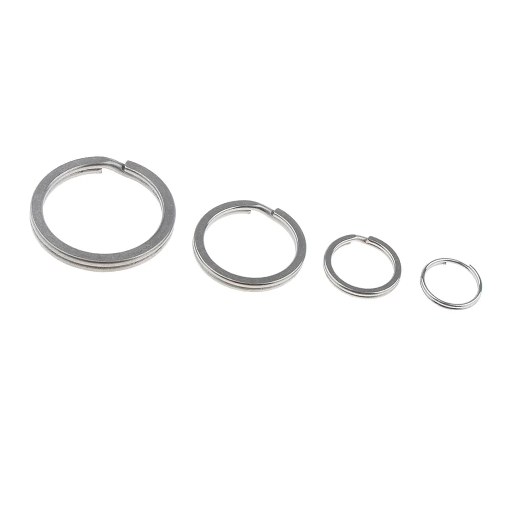 4pcs Titanium Keychain Split Ring Buckle Clip Key Ring Pocket Tool