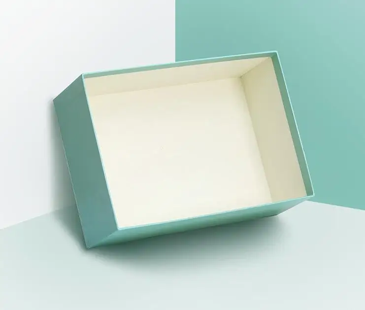 simple gift box fashion white pink background green leaves