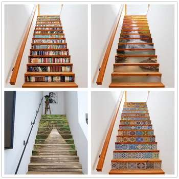 13PCS Stair Sticker Simulation Bookcase Self-adhesive Removable Staircase Wallpaper Home Corridor Steps Renew DIY stairway Decal
13PCS Stair Sticker Simulation Bookcase Self-adhesive Removable Staircase Wallpaper Home Corridor Steps Renew DIY stairway Decal