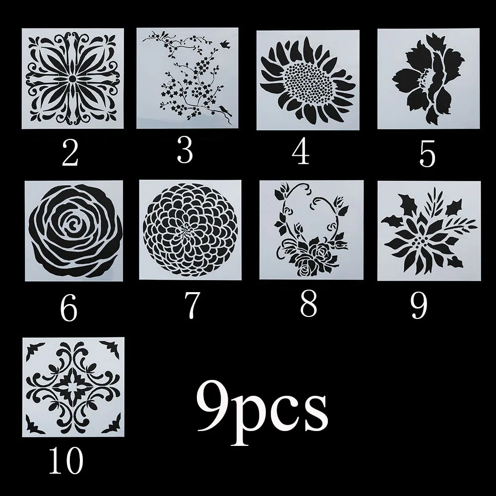 9pcs/set Diary Notebook DIY Drawing Craft Scrapbook Embossing Template Flower Stamp Plastic Stencil Set
9pcs/set Diary Notebook DIY Drawing Craft Scrapbook Embossing Template Flower Stamp Plastic Stencil Set