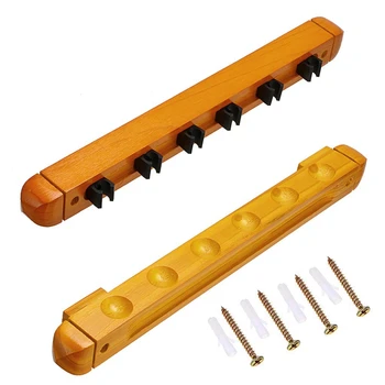 Billiard Cue Rack 6 Cues Wall Mount Mahogany Finish Hardwood Pool Cue Rack with Cue Clips
Billiard Cue Rack 6 Cues Wall Mount Mahogany Finish Hardwood Pool Cue Rack with Cue Clips