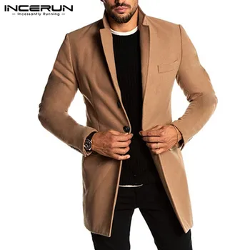 INCERUN Fashion Men Trench Brand Faux Fleece Blends Jackets Button Long Sleeve Winter Outerwear Solid Coats Streetwear Overcoats
INCERUN Fashion Men Trench Brand Faux Fleece Blends Jackets Button Long Sleeve Winter Outerwear Solid Coats Streetwear Overcoats