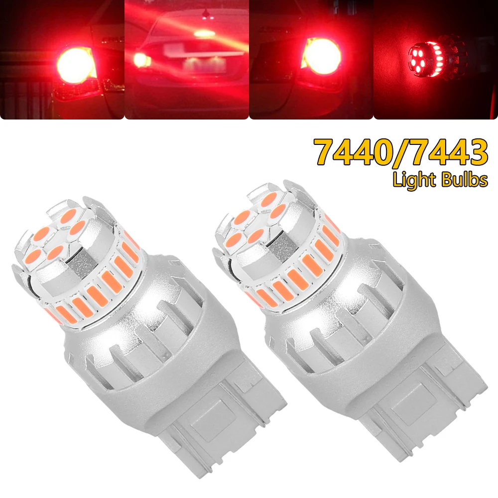 2PCS LED Strobe Flash Stop Light Tail Light Bulb Strobe Light 7443/7440/7441/4014/T20 LED Bulb Car Brake Tail Light Red
2PCS LED Strobe Flash Stop Light Tail Light Bulb Strobe Light 7443/7440/7441/4014/T20 LED Bulb Car Brake Tail Light Red
