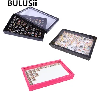 100 Slot Black Velvet Sponge Ring Display Box Jewelry Showcase Tray with Lid 
100 Slot Black Velvet Sponge Ring Display Box Jewelry Showcase Tray with Lid