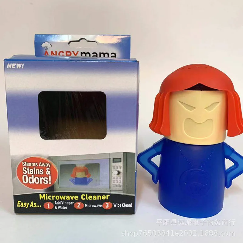 Safety and Environmental Protection PP Plastic Angry Mom Microwave Oven Cleaning Tool To Remove Odor Kitchen Tools | Дом и сад