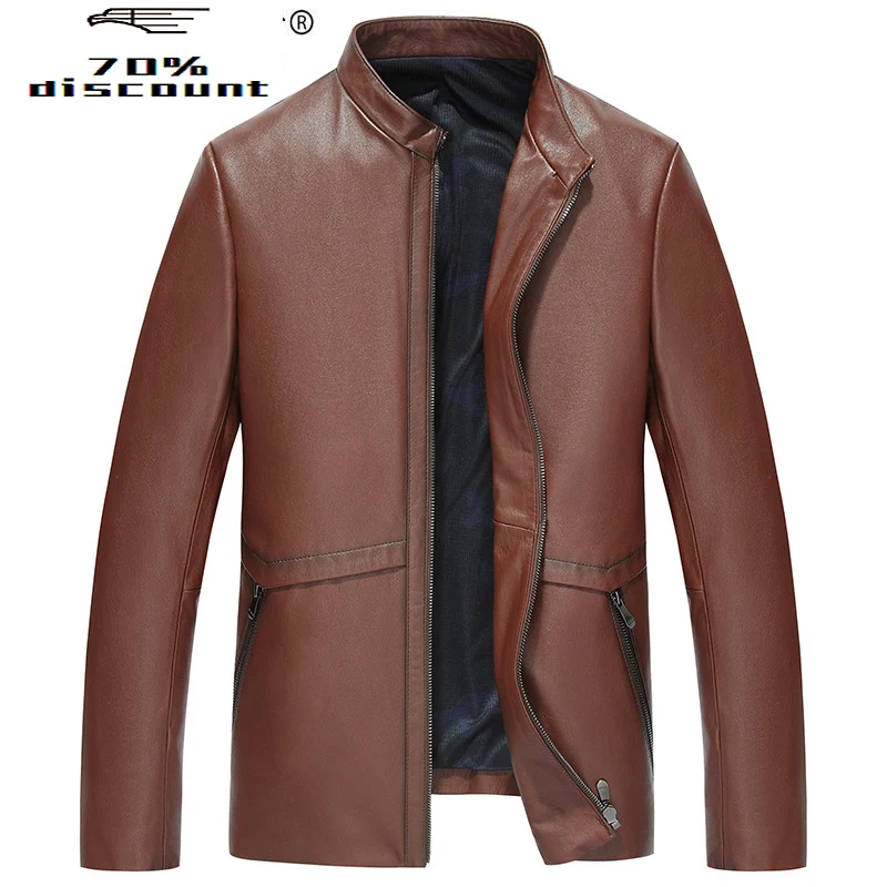 AYUSNUE Men's Leather Jacket 200% Cowhide Leather Coat Genuine Cow Leather Jacket Men Spring Autumn Brown Coats ZTS-29026
AYUSNUE Men's Leather Jacket 200% Cowhide Leather Coat Genuine Cow Leather Jacket Men Spring Autumn Brown Coats ZTS-29026