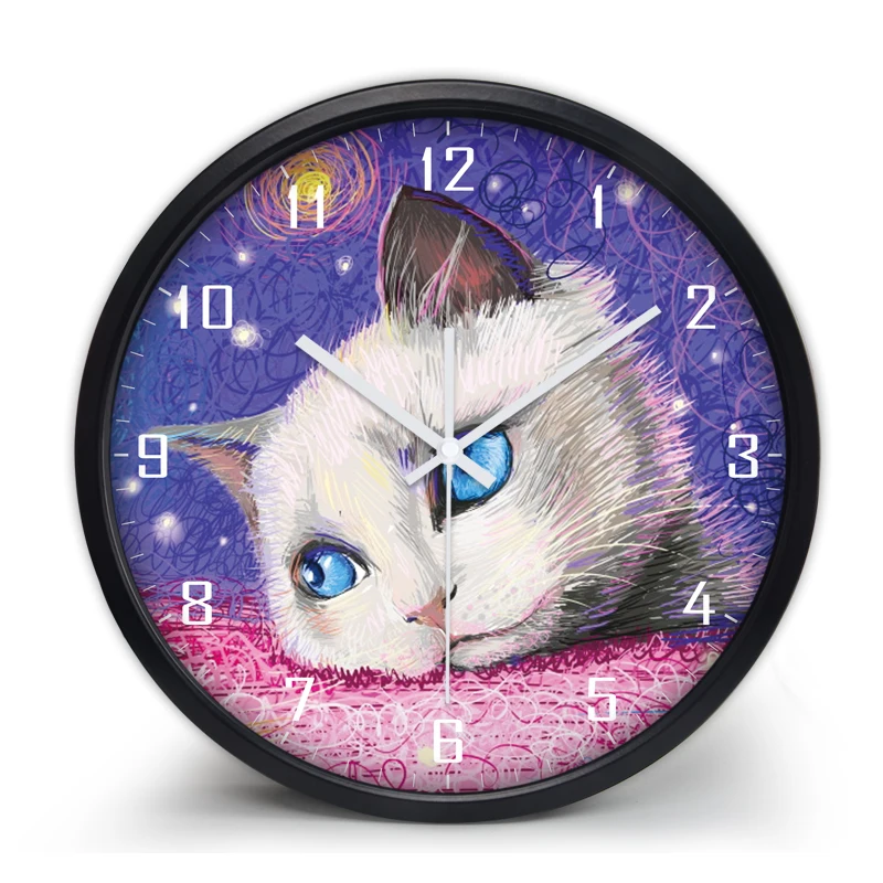 Zegar ścienny do pokoju dziecięcego z kolorowym drukiem - nowoczesny design, okrągła tarcza, wyciszenie, idealny jako specjalny prezent - Wianko - 13