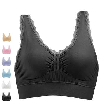 Hot Sell Wire Free Running Bra For Woman Girl Lace Sports Bra Push Up Underwear Female Gym Black White Wireless Brassiere Bras 
Hot Sell Wire Free Running Bra For Woman Girl Lace Sports Bra Push Up Underwear Female Gym Black White Wireless Brassiere Bras