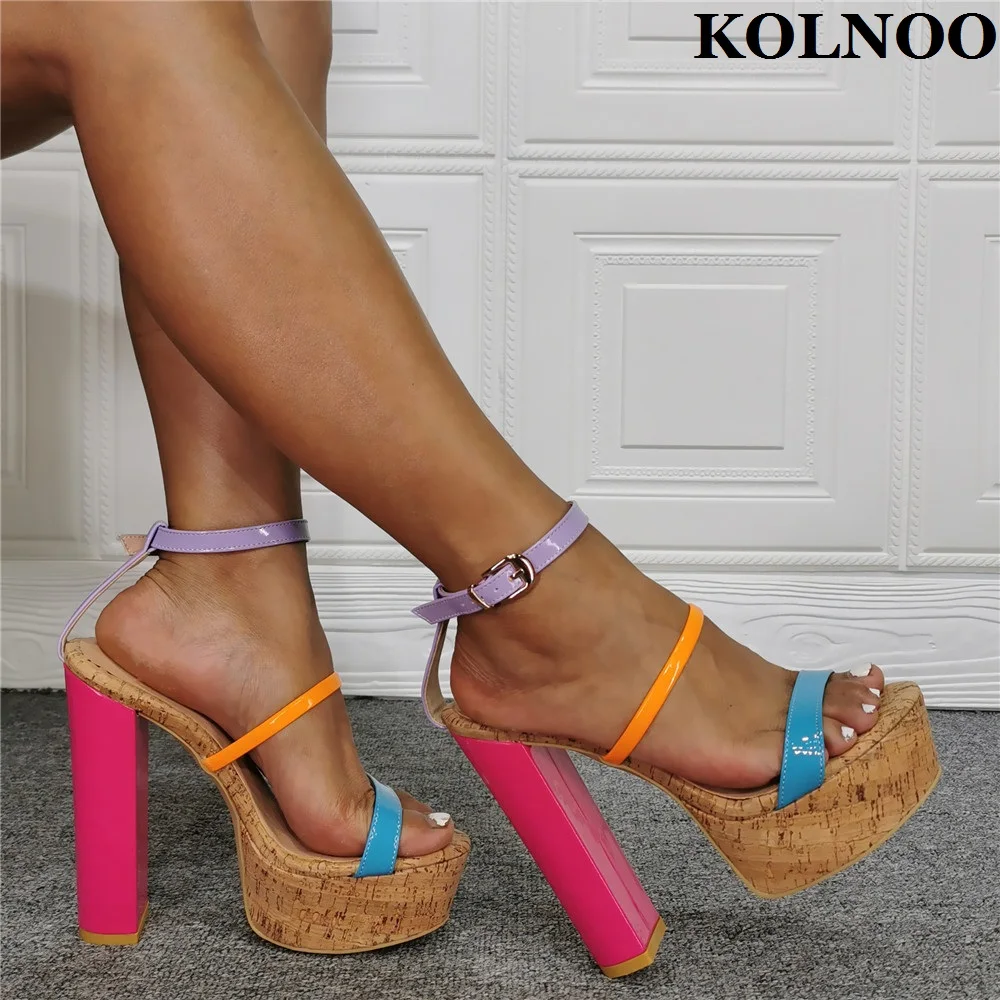 Kolnoo New Arrival Handmade Womens Chunky Heeled Sandals Multicolored Sexy Summer Party Shoes Evening Xmas Fashion Striper Shoes
Kolnoo New Arrival Handmade Womens Chunky Heeled Sandals Multicolored Sexy Summer Party Shoes Evening Xmas Fashion Striper Shoes