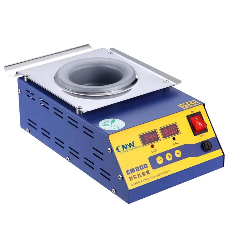 CM-808 Round high temperature lead free soldering pot titanium solder furnace tin melting digital display 220V 110V 0-600C 400W
CM-808 Round high temperature lead free soldering pot titanium solder furnace tin melting digital display 220V 110V 0-600C 400W