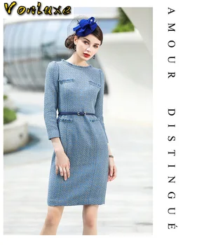2020 Elegant Spring Autumn Winter Women Suit Tweed Business Wear Formal Work Office Lady Clothing Vintage Pencil Dress
2020 Elegant Spring Autumn Winter Women Suit Tweed Business Wear Formal Work Office Lady Clothing Vintage Pencil Dress