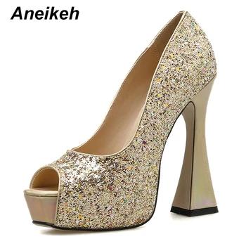 Aneikeh NEW Summer Sexy Glitter Sequined Cloth Platforms Pumps Shoes Woman Slip On Fetish High Heel Peep Toe Party Wedding Shoes
Aneikeh NEW Summer Sexy Glitter Sequined Cloth Platforms Pumps Shoes Woman Slip On Fetish High Heel Peep Toe Party Wedding Shoes