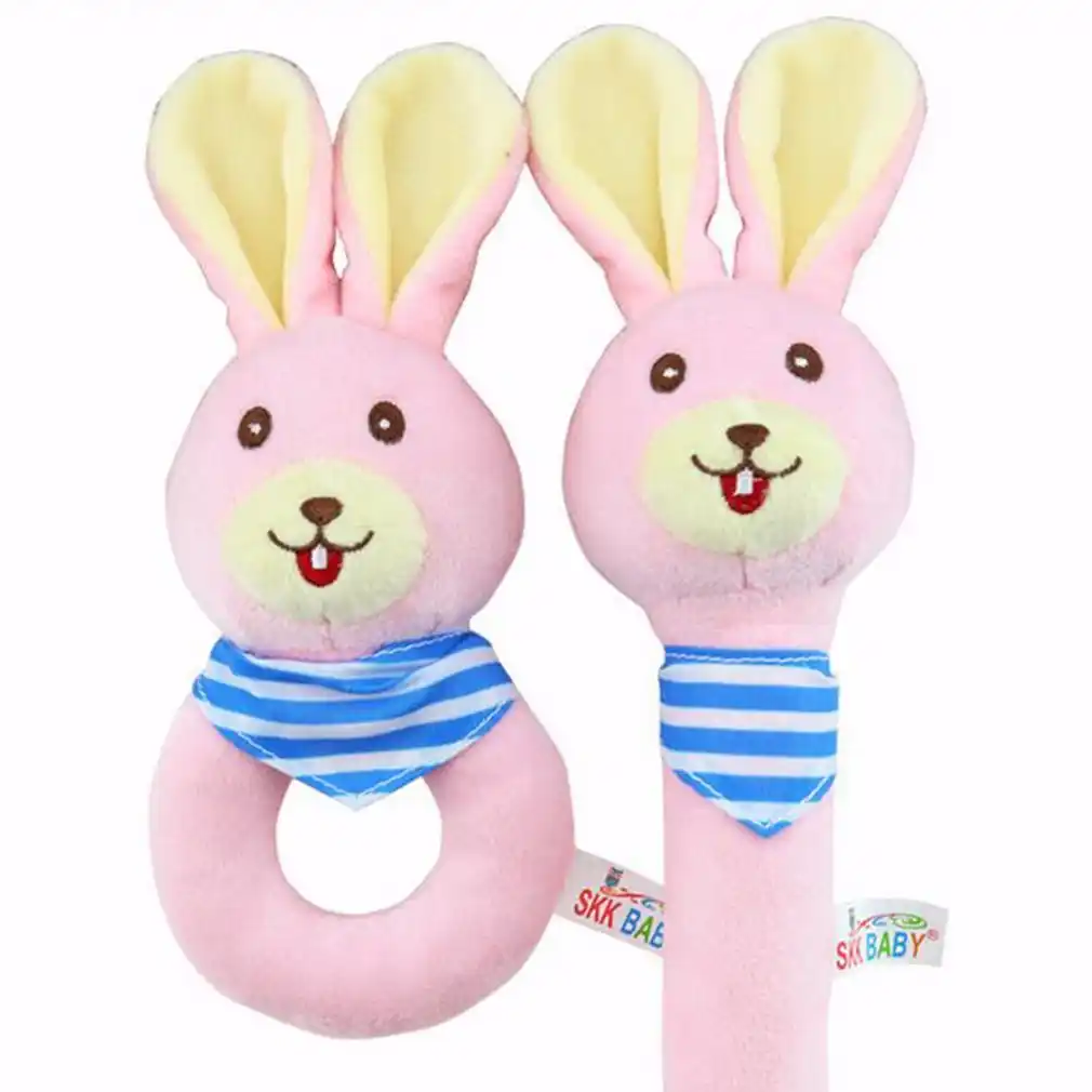 rabbit bear baby boy girl rattles hand bell infant toddler plush