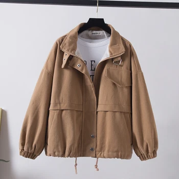 Spring Autumn Korean Baseball Jacket Women Coat Big size Loose Solid Stand Collar Student Zipper Jacket Casual Outerwear Female
Spring Autumn Korean Baseball Jacket Women Coat Big size Loose Solid Stand Collar Student Zipper Jacket Casual Outerwear Female