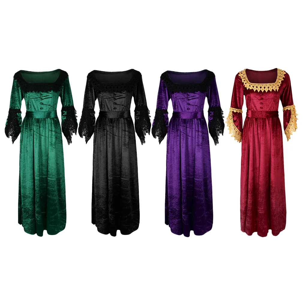 Women Retro Medieval Victorian Ball Dresses Renaissance Maiden Costume Flare Sleeve Swing Dress Women Retro Medieval Victorian Ball Dresses Renaissance Maiden Costume Flare Sleeve Swing Dress