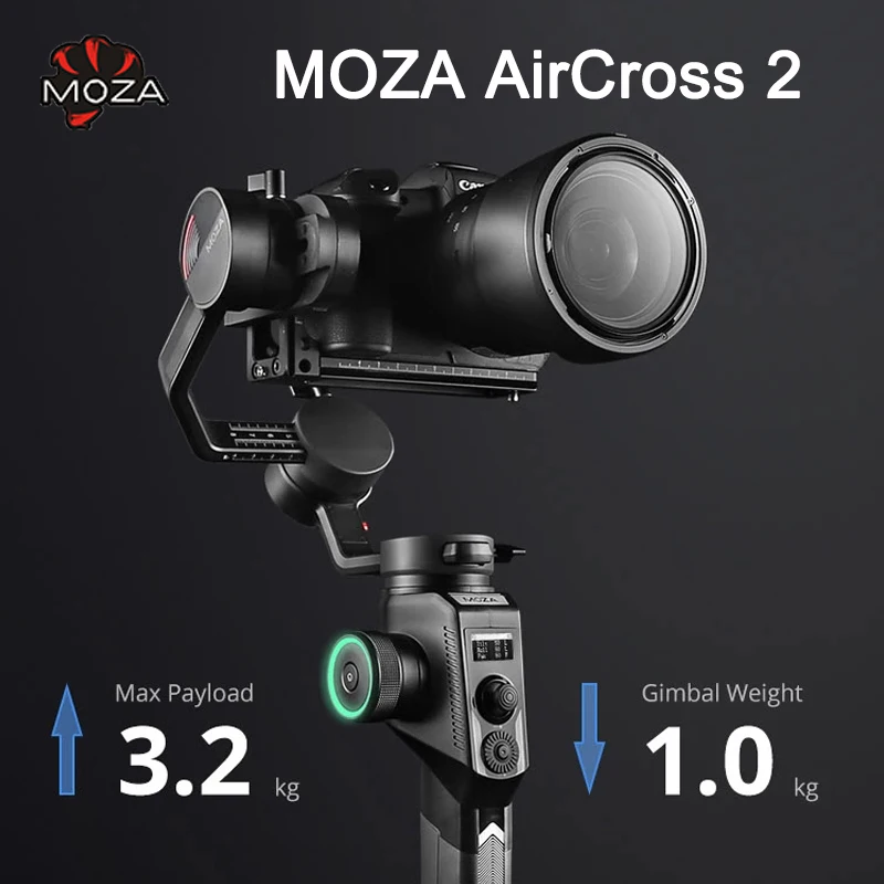 Moza Aircross 2 3.2KG Payload Handheld Gimbal Stabilizer for Nikon Sony Canon Mirrorless DSLR Camera VS Zhiyun DJI Stabilizer
Moza Aircross 2 3.2KG Payload Handheld Gimbal Stabilizer for Nikon Sony Canon Mirrorless DSLR Camera VS Zhiyun DJI Stabilizer