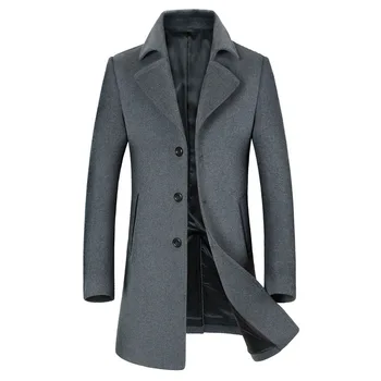 2019 New Men's Trench Coat Fashion Business Casual Male Turn Down Collar Single Breasted Wool Coat Mens Overcoat
2019 New Men's Trench Coat Fashion Business Casual Male Turn Down Collar Single Breasted Wool Coat Mens Overcoat