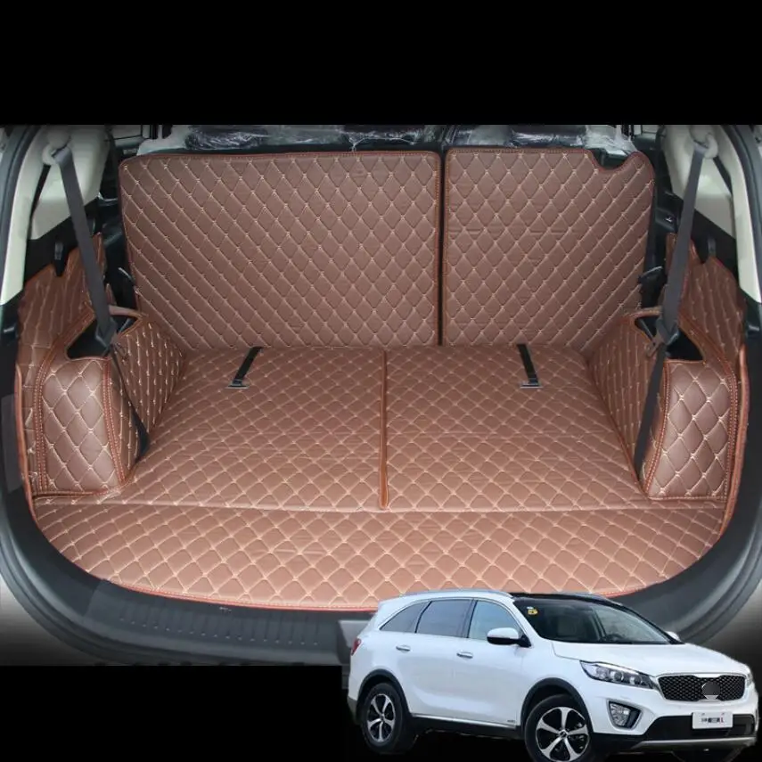 

for kia carens rondo leather car trunk mat cargo liner 2013 2014 2015 2016 2017 2018 2019 2020 rug carpet accessories