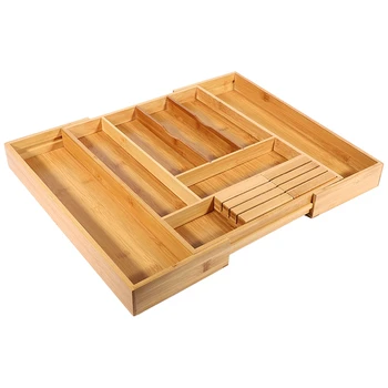 Kitchen Cutlery Storage Box Expandable Groceries Tray Bamboo Tools Drawer Organizer Multifunctional Cutlery Holder
Kitchen Cutlery Storage Box Expandable Groceries Tray Bamboo Tools Drawer Organizer Multifunctional Cutlery Holder