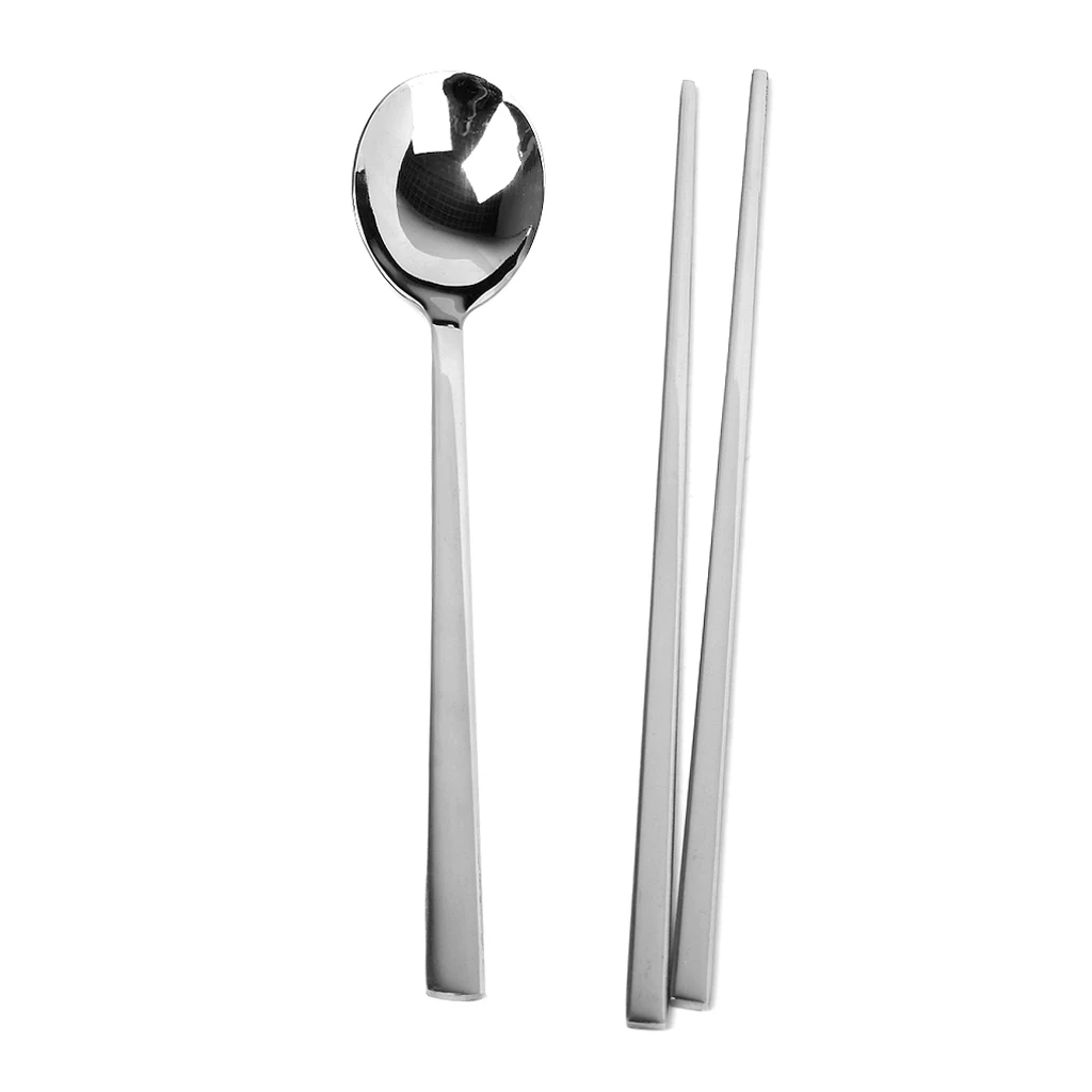 2 Pairs Reusable Dishwasher-safe Chopsticks and Spoons Set , Food Grade Stainless Steel 2 Pairs Reusable Dishwasher-safe Chopsticks and Spoons Set , Food Grade Stainless Steel
