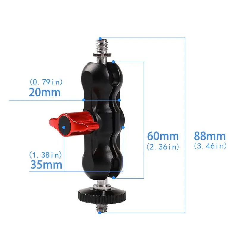 Double Ball Head Mount Adapter with 1/4" Screw for DSLR Camera Video Light Kit PXPE
Double Ball Head Mount Adapter with 1/4" Screw for DSLR Camera Video Light Kit PXPE