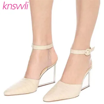Sexy Pointed Toe Ankle Buckle Women Pumps Crocodile Pattern Leather Transparent Wedges Heel Sandals Runway Party Shoes Woman
Sexy Pointed Toe Ankle Buckle Women Pumps Crocodile Pattern Leather Transparent Wedges Heel Sandals Runway Party Shoes Woman