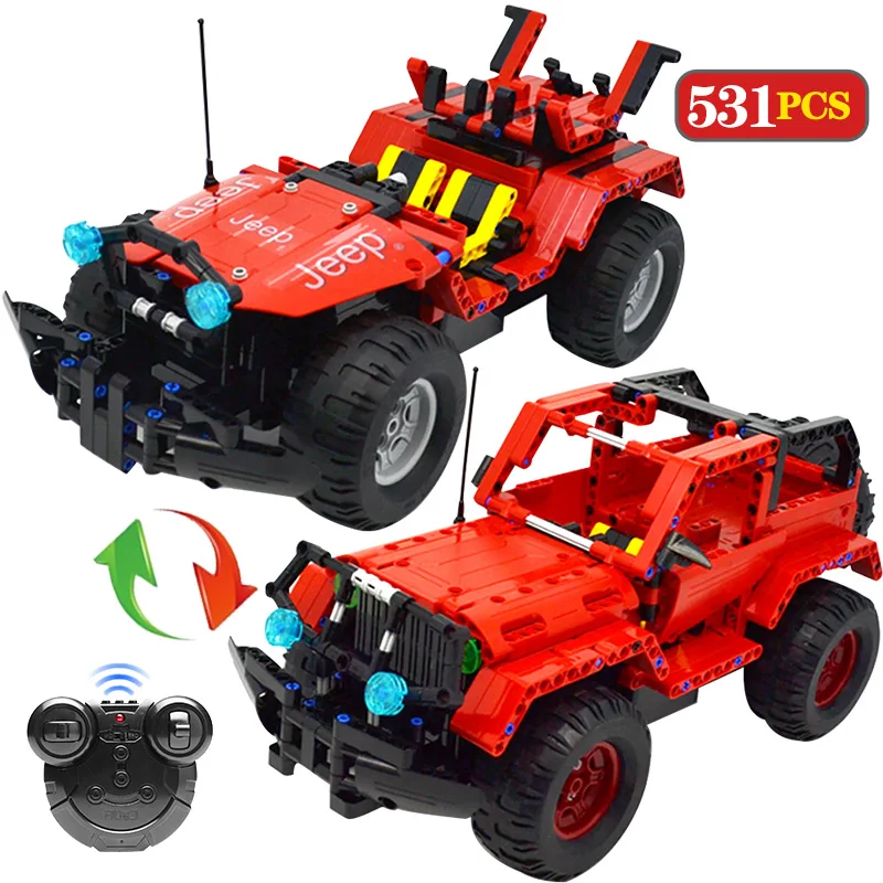 531pcs LegoingTechnic RC Jeep Wrangler 2 in 1 Building Block Series Remote Control Cross Country Car Blocks Toys For Kids
531pcs LegoingTechnic RC Jeep Wrangler 2 in 1 Building Block Series Remote Control Cross Country Car Blocks Toys For Kids
