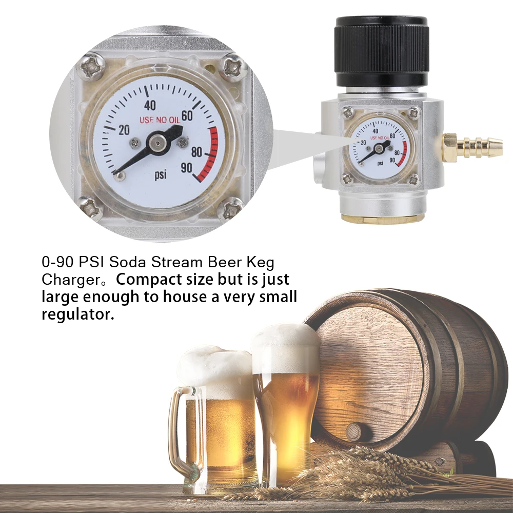 Mini Sodastream CO2 Regulator CO2 Charger Kit 0-90 PSI Soda Stream Beer Keg Charger
Mini Sodastream CO2 Regulator CO2 Charger Kit 0-90 PSI Soda Stream Beer Keg Charger