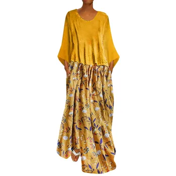 Women's Casual Vintage Floral Printing O-Neck Short Sleeve Patchwork Asymmetrical Linen Dress Robe Femme #Zer
Women's Casual Vintage Floral Printing O-Neck Short Sleeve Patchwork Asymmetrical Linen Dress Robe Femme #Zer