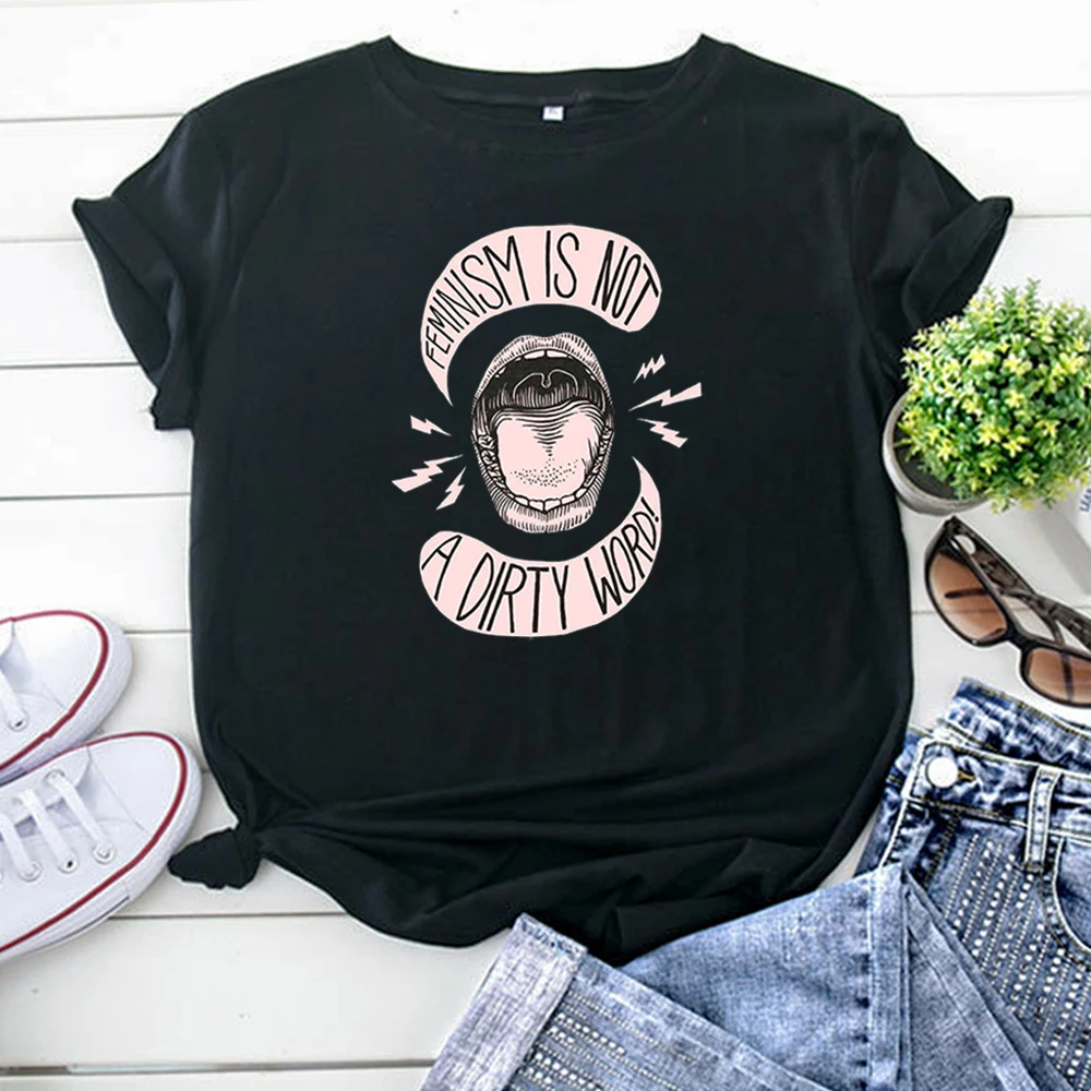 Feminism Is Not A Dirty Word Printing Shorts Sleeve Tops Solid Color Casual Woman T Shirts Kawaii Gothic Tshirts For Women'S
Feminism Is Not A Dirty Word Printing Shorts Sleeve Tops Solid Color Casual Woman T Shirts Kawaii Gothic Tshirts For Women'S