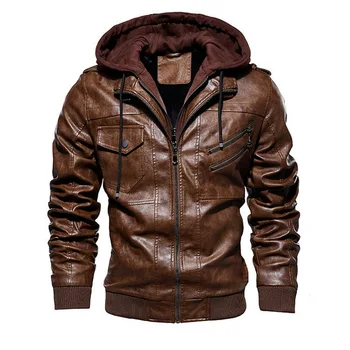 Fashion Motorcycle Leather Jacket Men Removable Hood Autumn Winter Leather PU Jackets Men Warm coat Male Outwear Size S-4XL
Fashion Motorcycle Leather Jacket Men Removable Hood Autumn Winter Leather PU Jackets Men Warm coat Male Outwear Size S-4XL