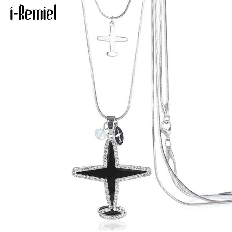 Aircraft Plane Double Layered Sweater Chain Necklaces for Women Crystal Rhinestone Alloy Long Necklace Female Jewelry Space Gift
Aircraft Plane Double Layered Sweater Chain Necklaces for Women Crystal Rhinestone Alloy Long Necklace Female Jewelry Space Gift