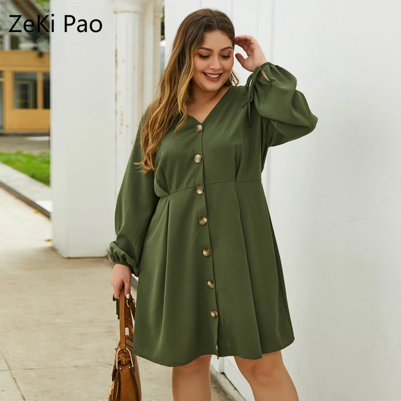 Plus Size Women's Dress Spring and Summer In The Long Single Button Solid Color Women's Dress Elegant Casual Dress 4XL
Plus Size Women's Dress Spring and Summer In The Long Single Button Solid Color Women's Dress Elegant Casual Dress 4XL