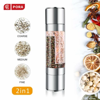 2 In 1 Pepper Mill Manual Salt and Pepper Grinder Set with Adjustable Ceramic Grinding Spice Grinder Stainless Steel KitchenTool
2 In 1 Pepper Mill Manual Salt and Pepper Grinder Set with Adjustable Ceramic Grinding Spice Grinder Stainless Steel KitchenTool