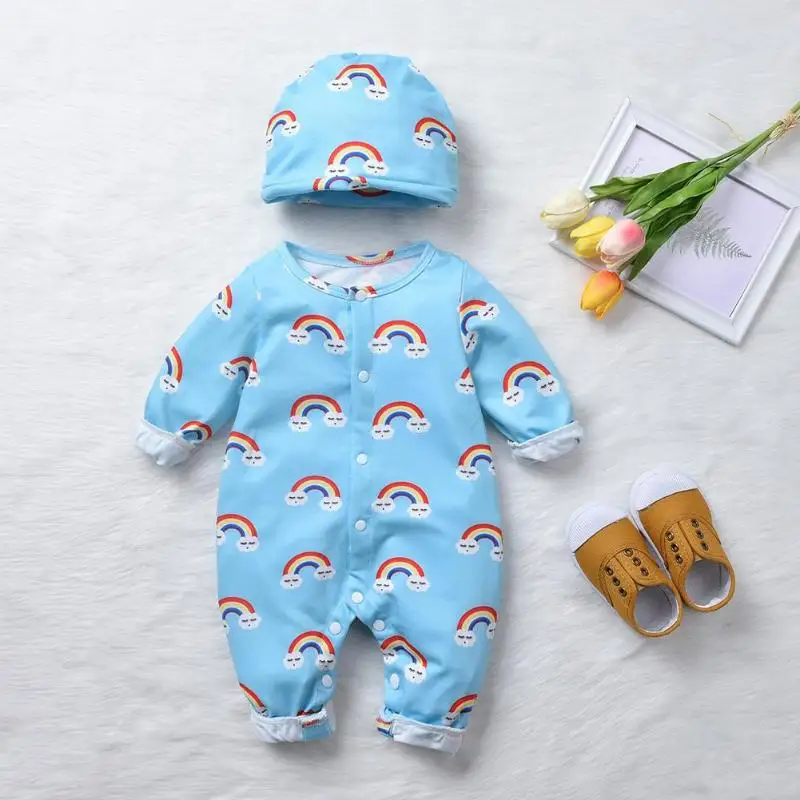 2pcs/set Toddler Baby Rompers Long Sleeve Clothes Rainbow Print Romper with Hat Suits
2pcs/set Toddler Baby Rompers Long Sleeve Clothes Rainbow Print Romper with Hat Suits