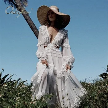 Ordifree 2020 Summer New Arrival Boho Women Maxi Dress Long Sleeve Sexy Lace Up Backless White Lace Ruffle Long Dress Holiday
Ordifree 2020 Summer New Arrival Boho Women Maxi Dress Long Sleeve Sexy Lace Up Backless White Lace Ruffle Long Dress Holiday