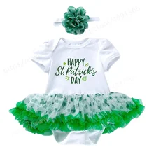 Baby Girl St Patrick's Day Outfit Newborn Baby Letters Print Bodysuit Clover Tutu Dress Irish Party Clothes Set
Baby Girl St Patrick's Day Outfit Newborn Baby Letters Print Bodysuit Clover Tutu Dress Irish Party Clothes Set