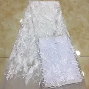 Latest African Net Lace Fabric, High Quality 3d feather Sequins Nigerian Lace Fabrics Wedding 5Yards Sequins French Tulle lace
Latest African Net Lace Fabric, High Quality 3d feather Sequins Nigerian Lace Fabrics Wedding 5Yards Sequins French Tulle lace