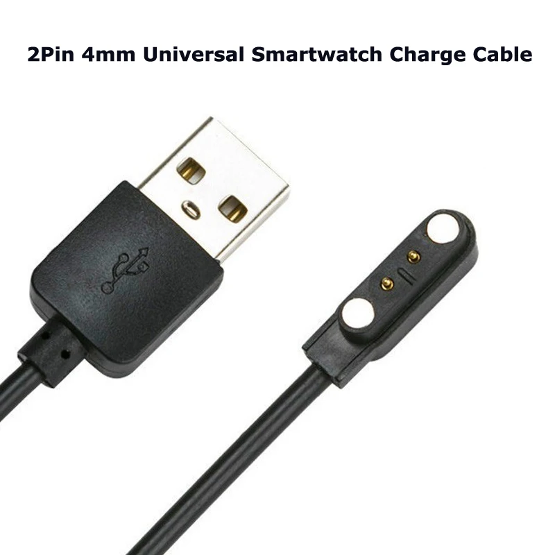 2Pin 4mm Strong Magnetic Charge Cable USB Charging Line Cord Rope Black White Color For Smart Watches 99% Universal | Электроника