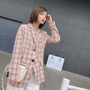 Plaid 2020 Autumn Vintage Blazer Women Pockets Single Breasted Suit Jacket Female Outwear Tops Office Blazers Mujer
Plaid 2020 Autumn Vintage Blazer Women Pockets Single Breasted Suit Jacket Female Outwear Tops Office Blazers Mujer