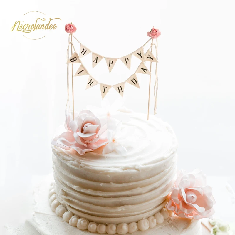 NICROLANDEE Happy Birthday Cake Topper Banner with White Burlap Bunting Flags Pre-assembled and Reusable for Birthday Party
NICROLANDEE Happy Birthday Cake Topper Banner with White Burlap Bunting Flags Pre-assembled and Reusable for Birthday Party