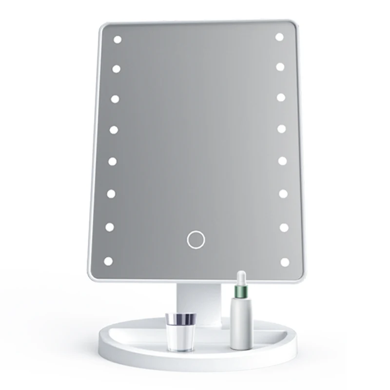 tabletop lamp 16 LED Lighted Makeup Mirror 180 degree rotate Touch senser Screen adjustable brightness Mirror For Beauty Makeup
tabletop lamp 16 LED Lighted Makeup Mirror 180 degree rotate Touch senser Screen adjustable brightness Mirror For Beauty Makeup