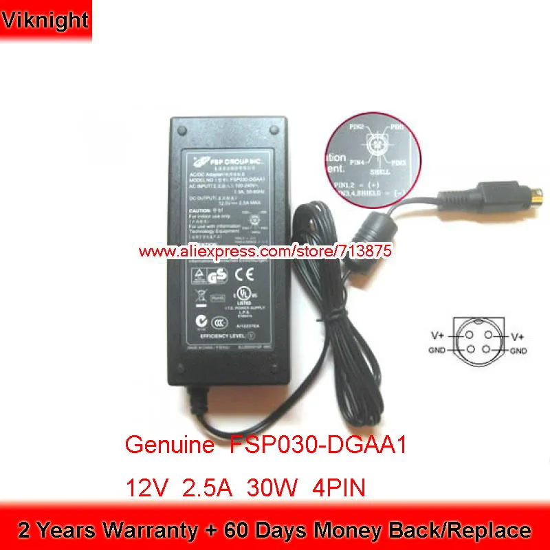 Genuine FSP030-DGAA1 Ac Adapter 12V 2.5A 30W for Abus TVVR30003 TVVR20001 Compact Digital Recorder
Genuine FSP030-DGAA1 Ac Adapter 12V 2.5A 30W for Abus TVVR30003 TVVR20001 Compact Digital Recorder