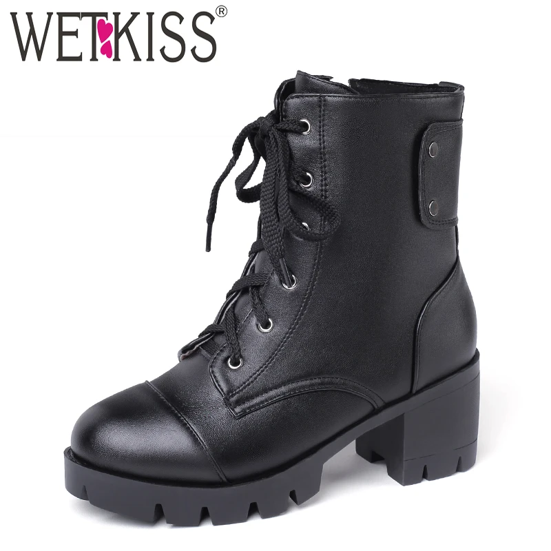 WETKISS Motorcycle Ankle Boots Women Army Boot Winter Female High Heels Shoes Ladies Round Toe Lace Up Shoes Women Winter 2020
WETKISS Motorcycle Ankle Boots Women Army Boot Winter Female High Heels Shoes Ladies Round Toe Lace Up Shoes Women Winter 2020